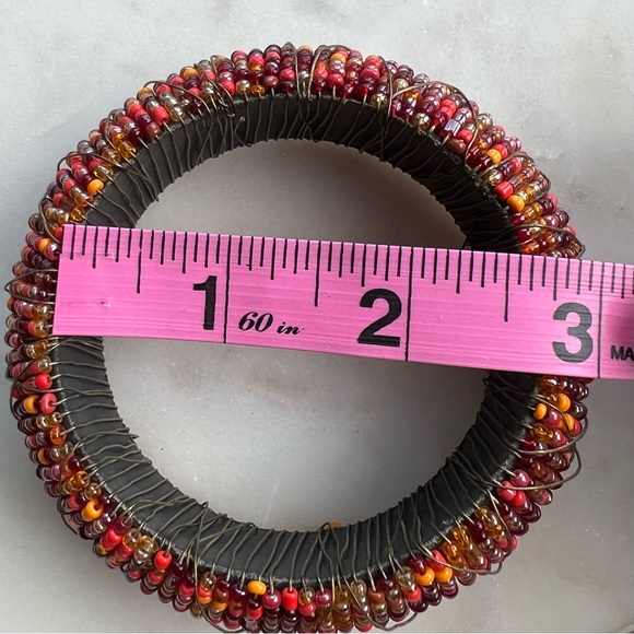 Vintage GORGEOUS Seed Bead CUFF Bangle BRACELET - Picture 10 of 11